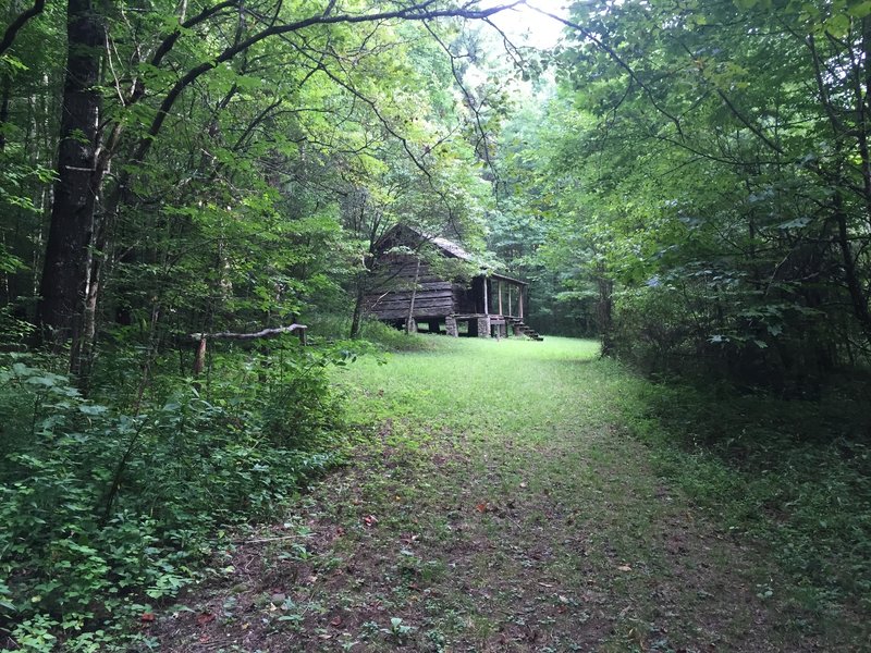 Approaching Hall Cabin at end of Bone Valley Trail