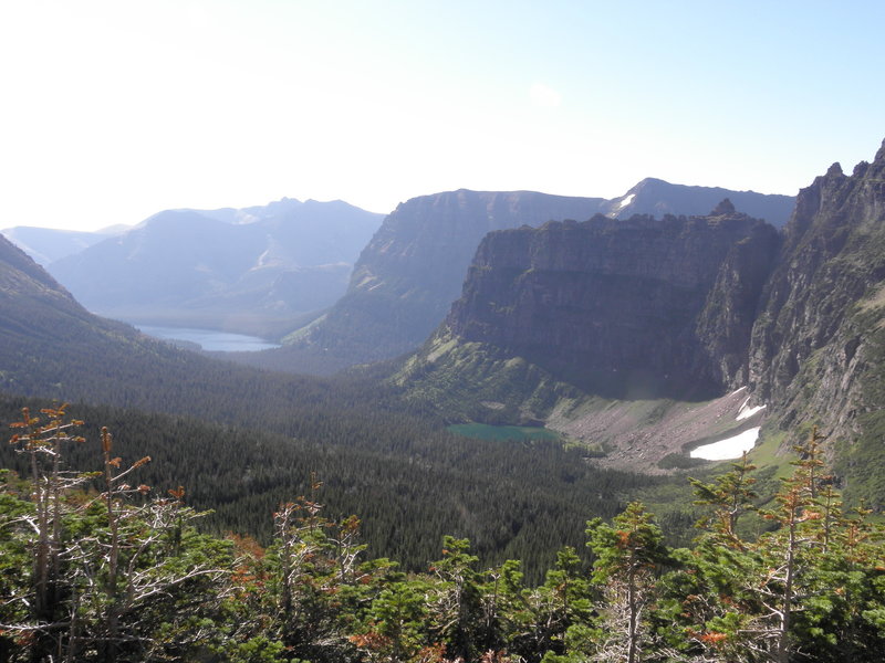 The view near Dawson Pass looking SE towards No Name Lake and Two Medicine Lake (distant).