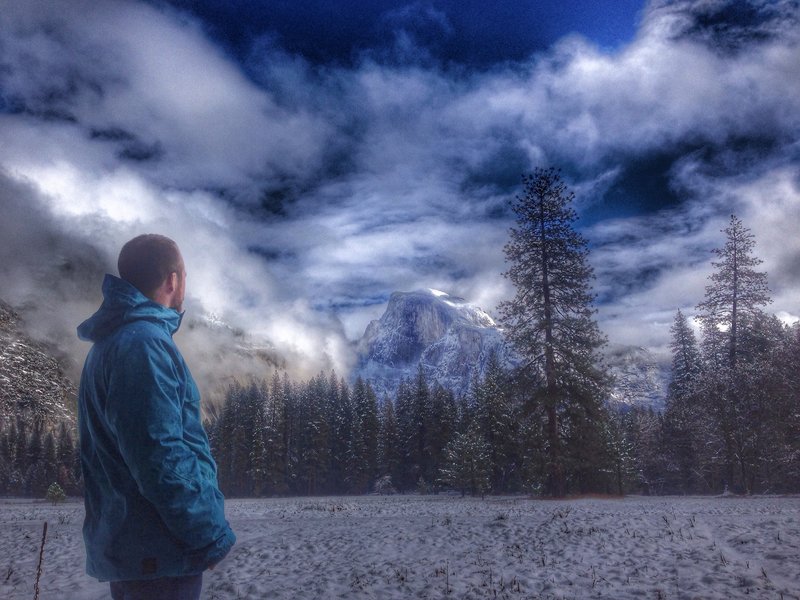 Winter view of Half Dome.