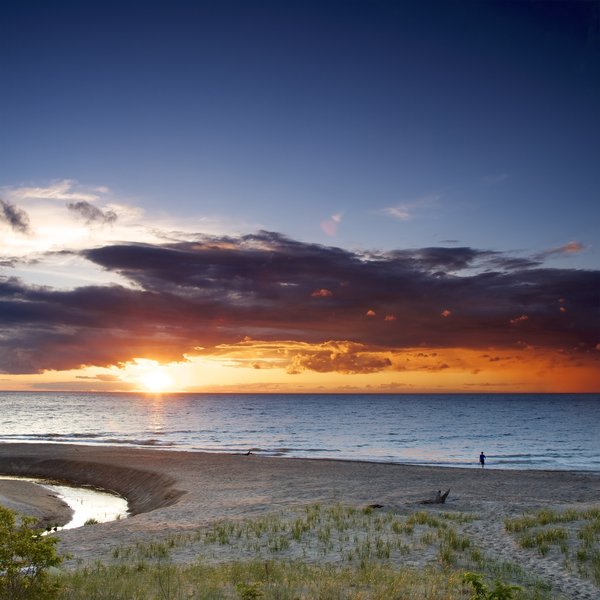 Awesome sunset on Lake Michigan.