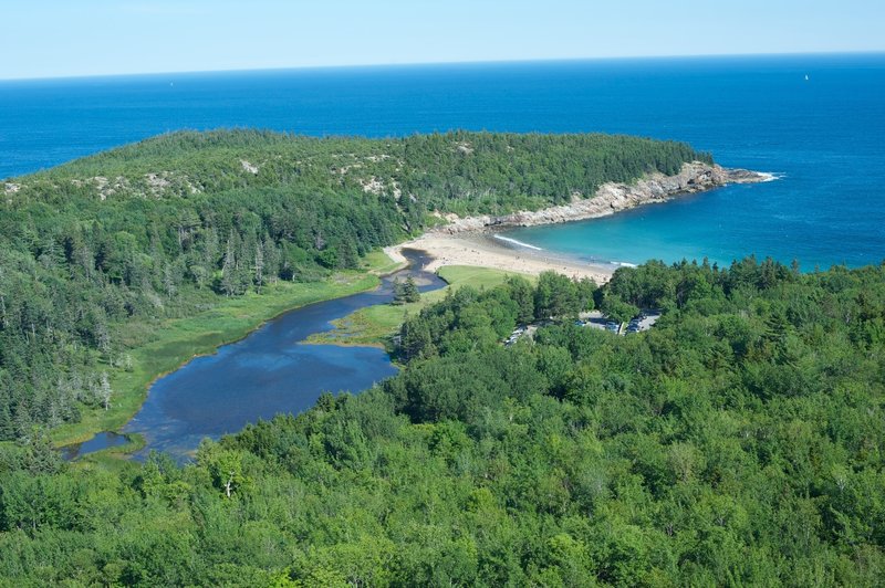 View of the ocean from part way up the Beehive.