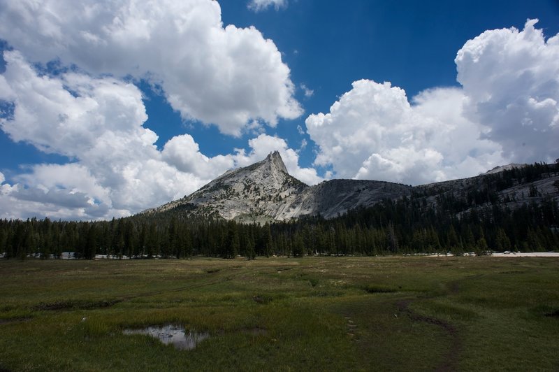 Cathedral Peak from lower Cathedral Lake.