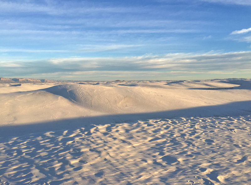 The dunes of White Sands stretch on for miles.