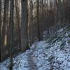 Cucumber Gap trail as it narrows and begins the steady climb uphill.