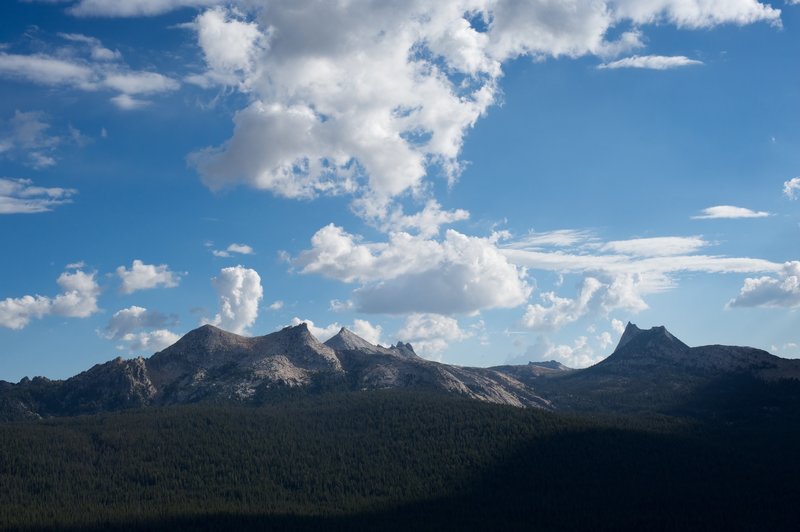 Cathedral Peak and part of the Cathedral Range from Lembert Dome.