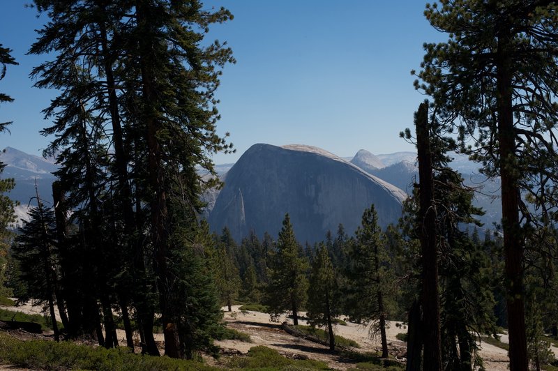 View of Half Dome from the arch on the Indian Rock Trail.
