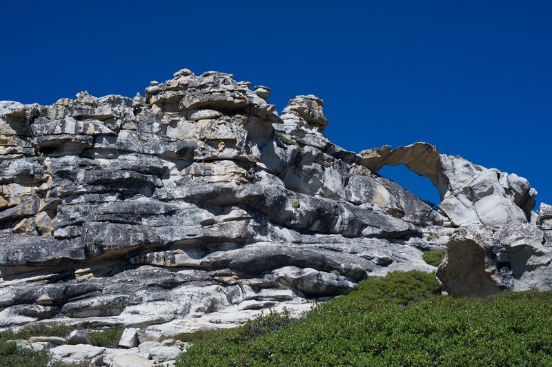 A view of the granite arch on the Indian Rock Trail.