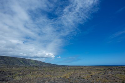 Looking out over the lava field.
