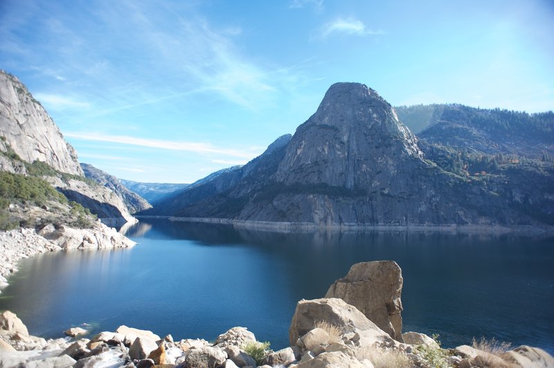 Kolana Rock rises majestically on the opposite side of the Hetch Hetchy Reservoir.