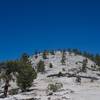 Trail across Indian Ridge as you descend toward North Dome.  Cairns mark the way, as you can see it is an exposed decent.