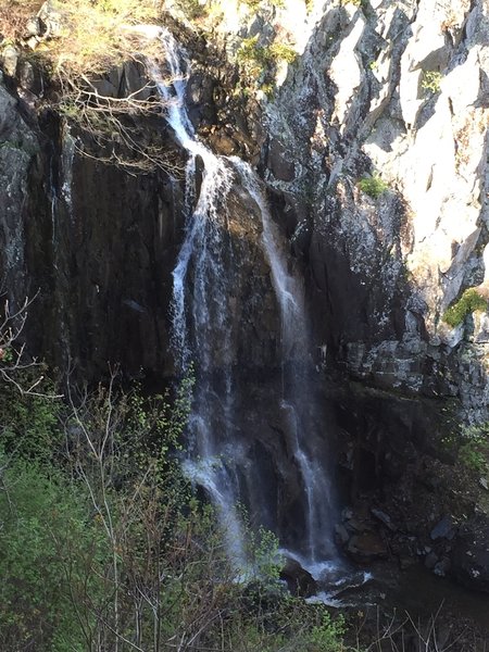 Overall Run Falls, as seen from the rock viewpoint on Overall Run Trail. At 93 feet, it is the largest waterfall in the park.