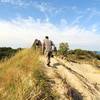 Hiking along the ridge of of the Beach House Blowout.