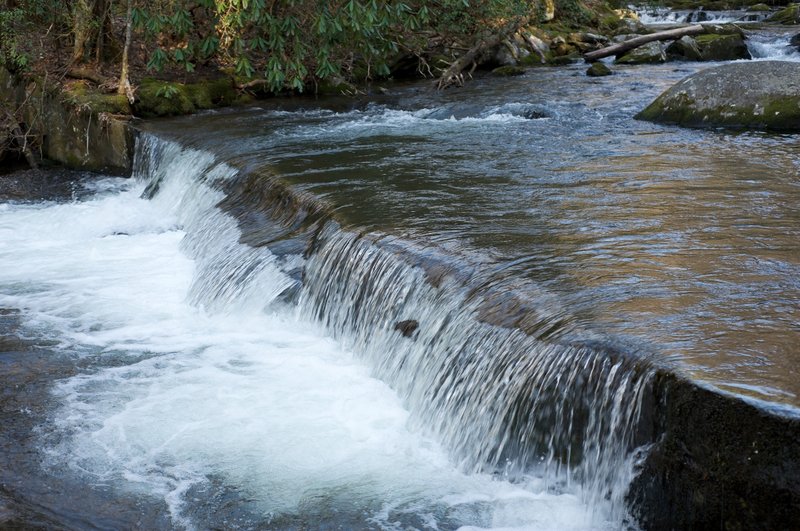 One set of cascades along the Lynn Camp Prong. This is an example of the splash dams that were used to backup water before they were blown up to wash logs downriver to Tremont.