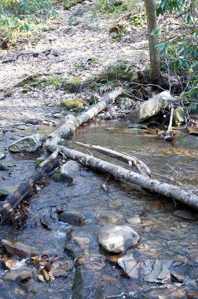 It's just a hop, skip, and jump across these small creeks like Laurel Cove Creek.