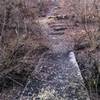 A bridge and some rock steps along the trail.