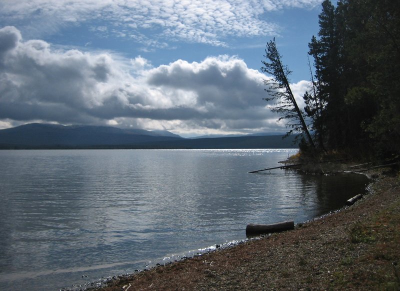 Heart Lake near a western shore campsite.