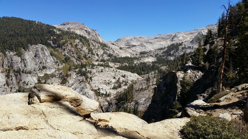 View down to Tokopah Valley from Watchtower Junction.