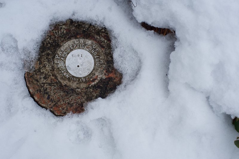 Park boundary marker.