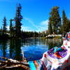 Relaxing after a swim at Karl's Lake, near the Bell Meadow Trail in the Emigrant Wilderness.