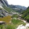 Hiking up the Bell Meadow Trail from Grouse Lake.