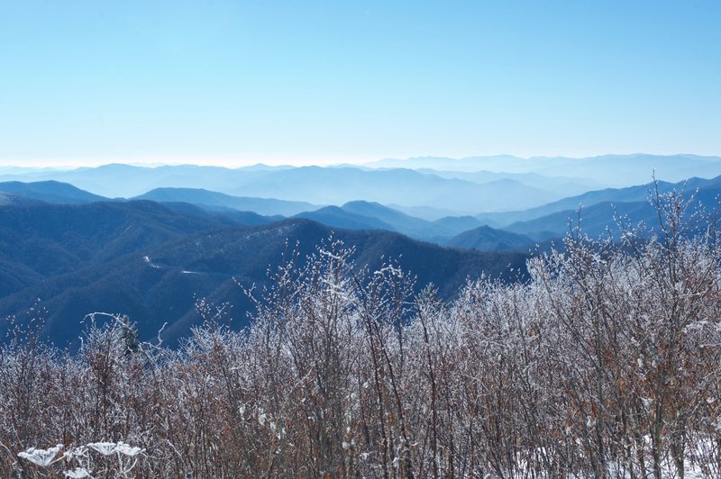 Looking out over the Smokies on the North Carolina side of the AT.