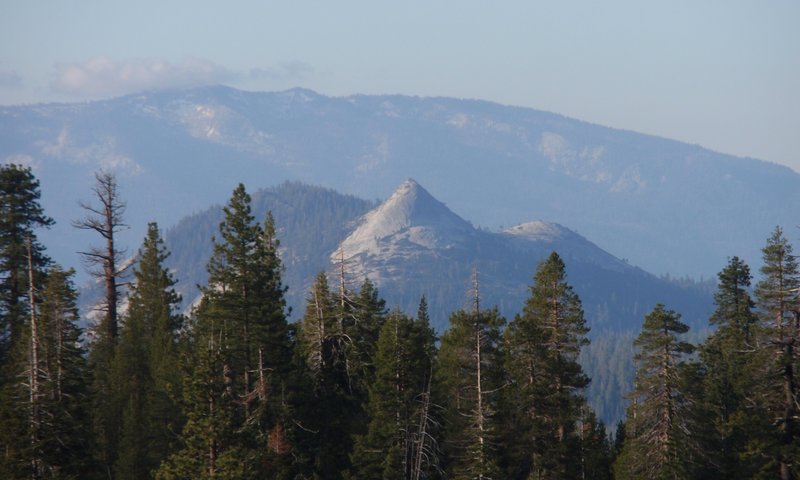 It's easy to sneak peeks of Squaw Dome from the Isberg Trail.