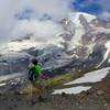 Hiker along Skyline Trail.