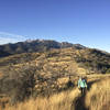 The singletrack in many places runs through high grass which can limit visibility of your footing. Amazing scenery though.