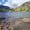 The shore of Upper Rainbow Lake.