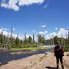 Looking at Middle Rainbow Lake in the distance.