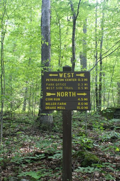 Directional sign for the Gerard Trail - just one example of excellent signing in the park.