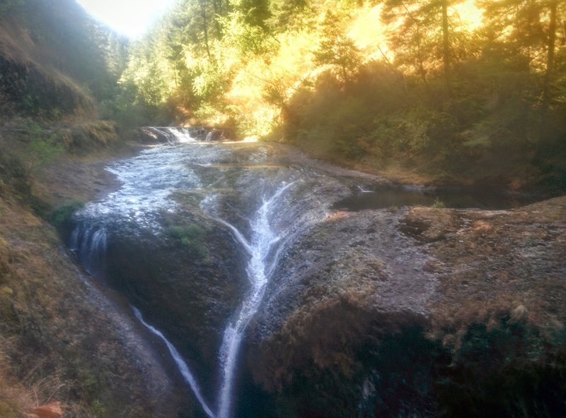 A series of smaller waterfalls about 6.5 miles in.