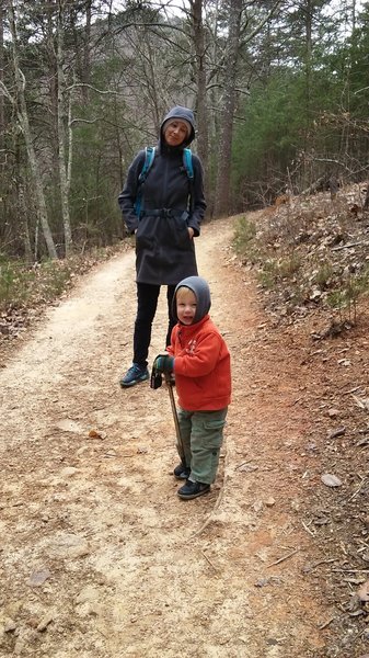 Little hikers need trekking poles sometimes, too.