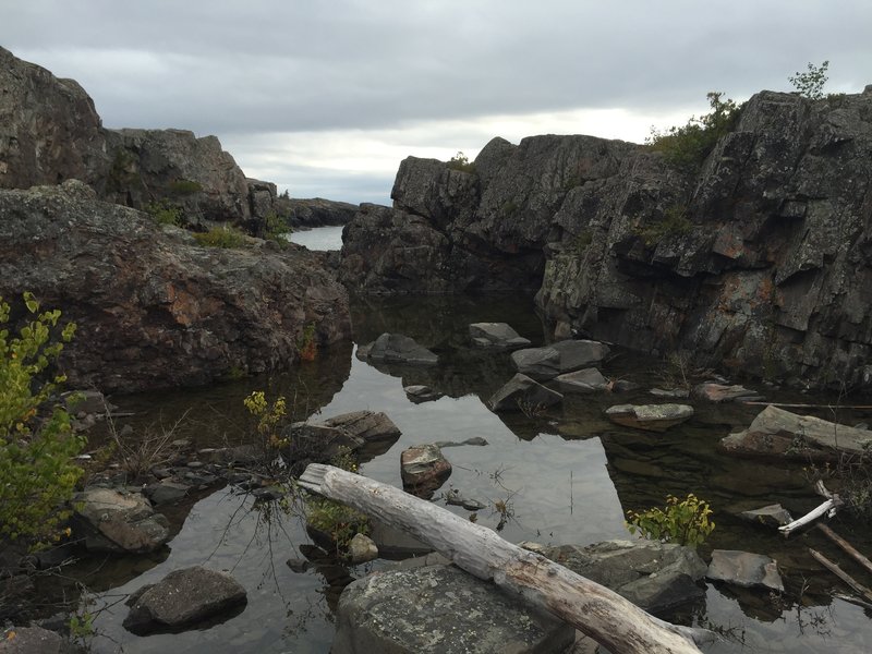 A rocky harbor just off the trail.