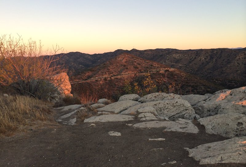 Top of the first climb - overlooks into the canyon and the surrounding communities of Bell Canyon and Hidden Valley.