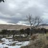 Cloudy skies over the dunes.