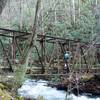 Old railroad bridge crossing the Bradley Fork.