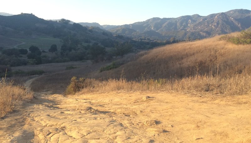 This is looking down "The Nasty One." Turn around and enjoy the views behind you! Looking towards the Ocean and Malibu Creek State Park.