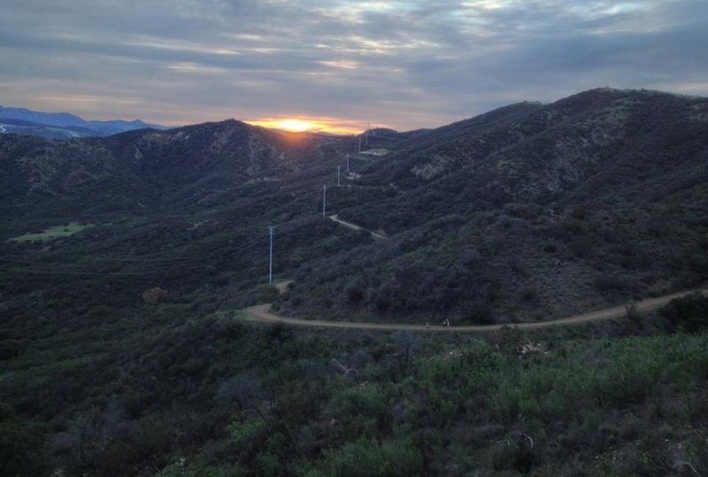 When you are on the Los Robles Trail East - you round a corner and can see where you need to go to get back to Triunfo Canyon Trail.