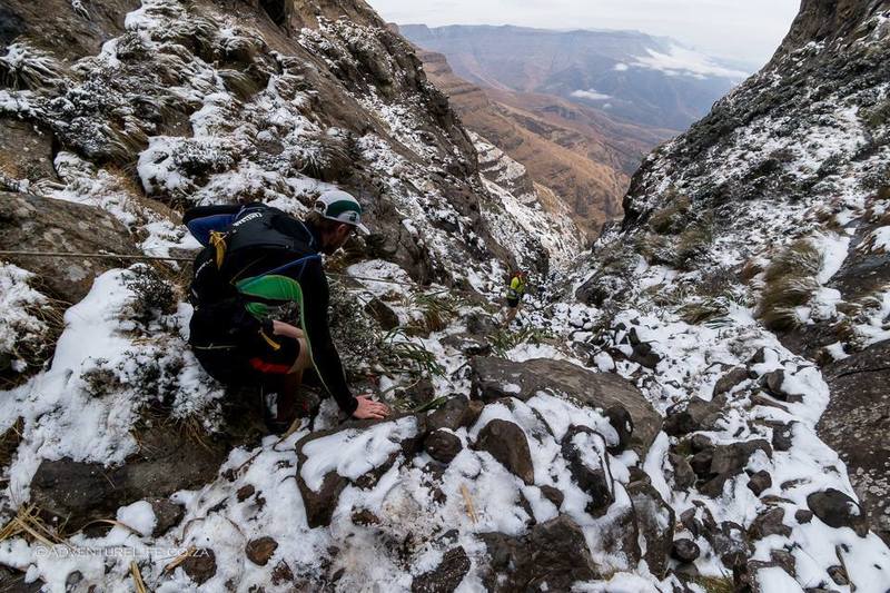 Top end of the gully and down you go.