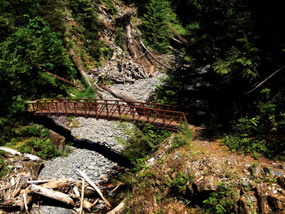 Crossing Big Creek in the record summer of 2015.