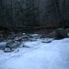 Crossing of Biscuit Brook in the winter. Watch out for ice!