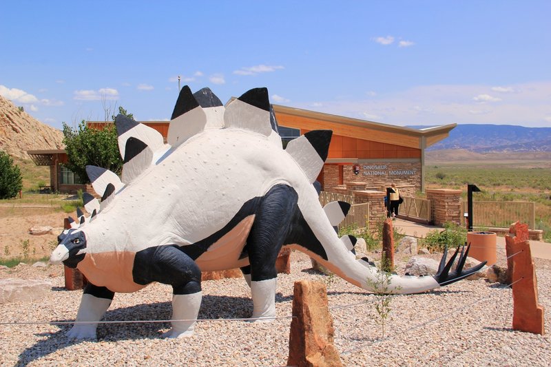 Stegosaurus welcomes you to the Dinosaur National Monument visitor center.