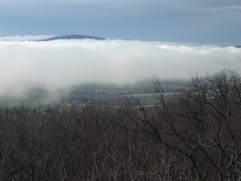 Gambrill Overlook. South Mountain emerges as fog burns off.