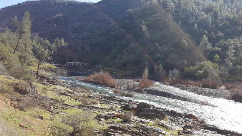 View of Ponderosa Bridge from the trail.