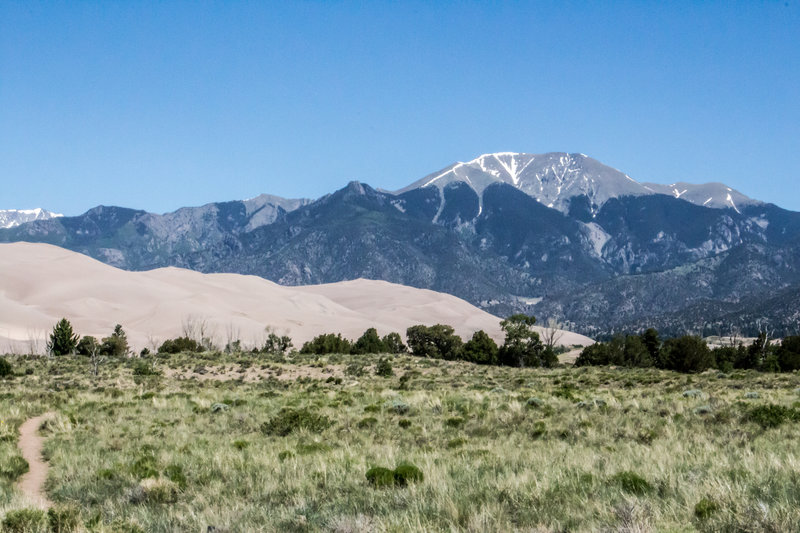 A blue sky day at the Great Sand Dunes.
