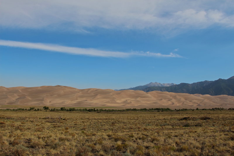 Looking across the valley at the dunes.