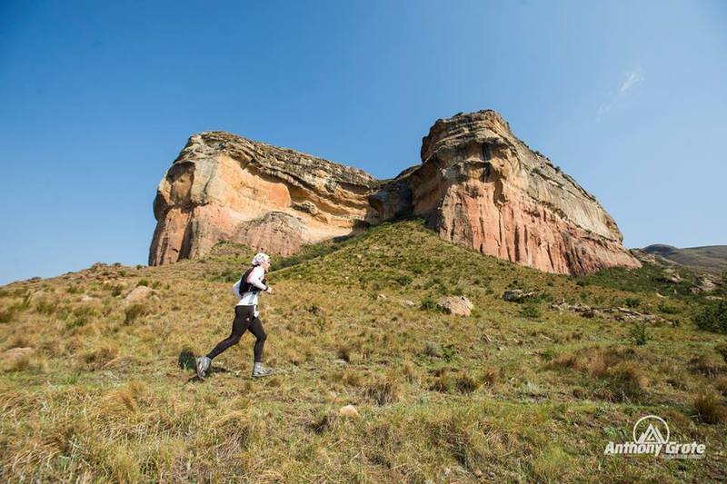 Passing yet another sandstone buttress while partaking in the Golden Gate Challenge.