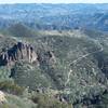 A view of the Condor Gulch Trail from the High Peaks Trail.