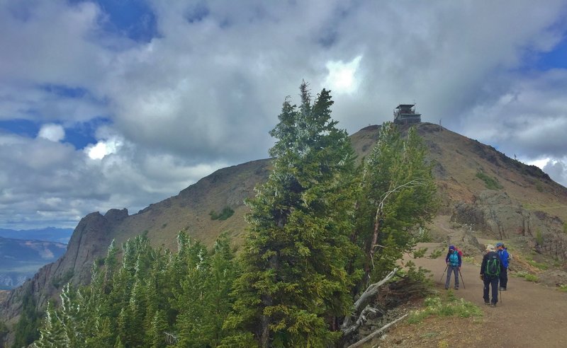 Looking north to the Washburn Fire Lookout that doubles as a visitor center.